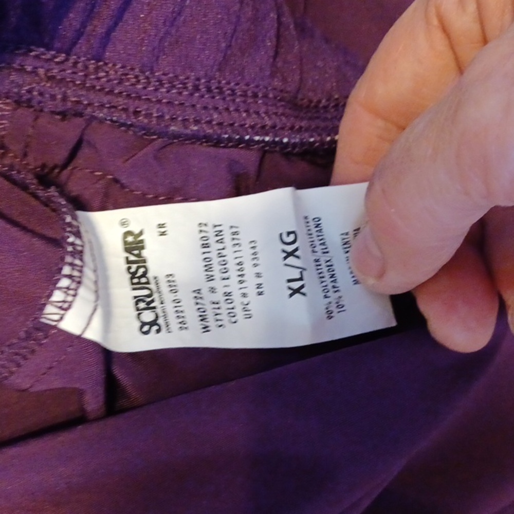 Scrubstar Eggplant Cargo Scrub Pants Size Xlarge - Picture 3 of 3